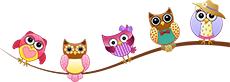 Volksschule Maskottchen Eulen links